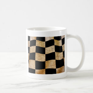 Cracked checker flag coffee mug