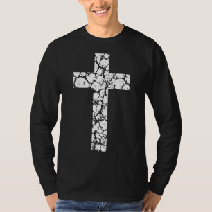 Cracked Christian Cross  Jesus Loves You  Religiou T-Shirt