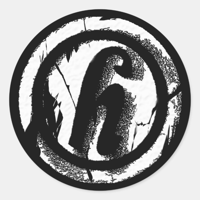 Cracked Circle H Classic Round Sticker (Front)