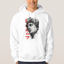 Cracked Classical Bust Trash Polka Art Hoodie
