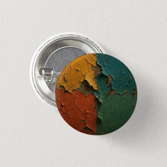 Cracked Colors Symphony – Texture Art of Time Button (Front & Back)
