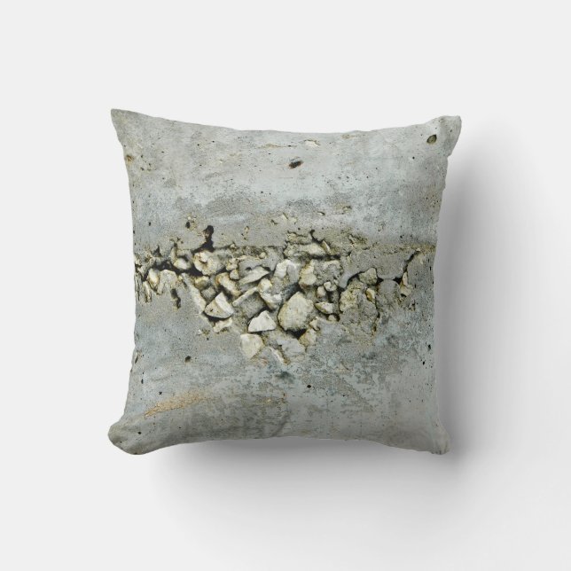 Cracked concrete wall with small stones throw pillow (Front)