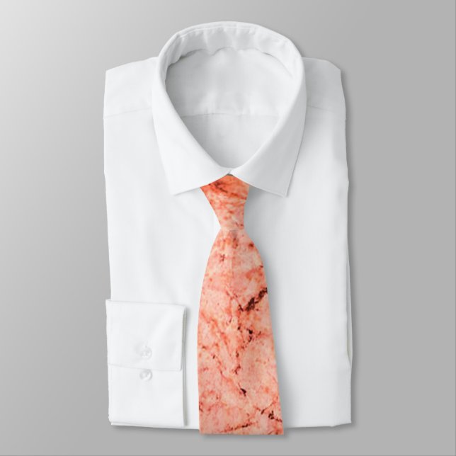 Cracked Coral Peach Neck Tie (Tied)