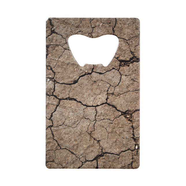 Cracked Dried Mud Credit Card Bottle Opener (Front)