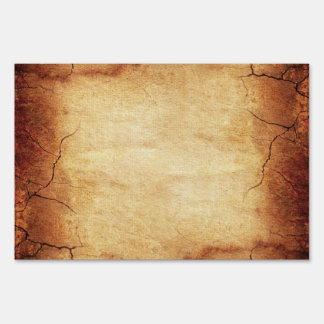 CRACKED EARTH CLAY TEXTURES ABSTRACT RANDOM TEMPLA YARD SIGN