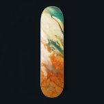Cracked Earth Teal Orange Abstract Skateboard<br><div class="desc">From molten orange to oceanic teal, this skateboard deck captures the collision of earth and sky in a bold, artistic blaze. The cracked texture evokes dry desert lands, while fluid teal swirls bring balance—perfect for skaters who thrive on contrast and crave the unexpected. Ride it, display it, or gift it—this...</div>