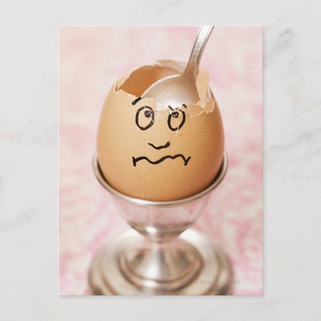 Cracked egg with face drawn on it postcard (Front)