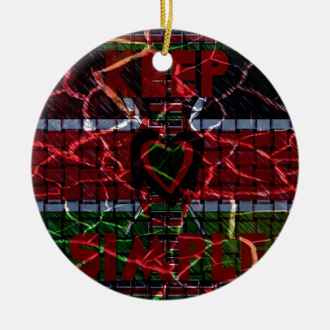 Cracked Flag: Keep It Simple - Kenyan Resilience  Ceramic Ornament (Front)