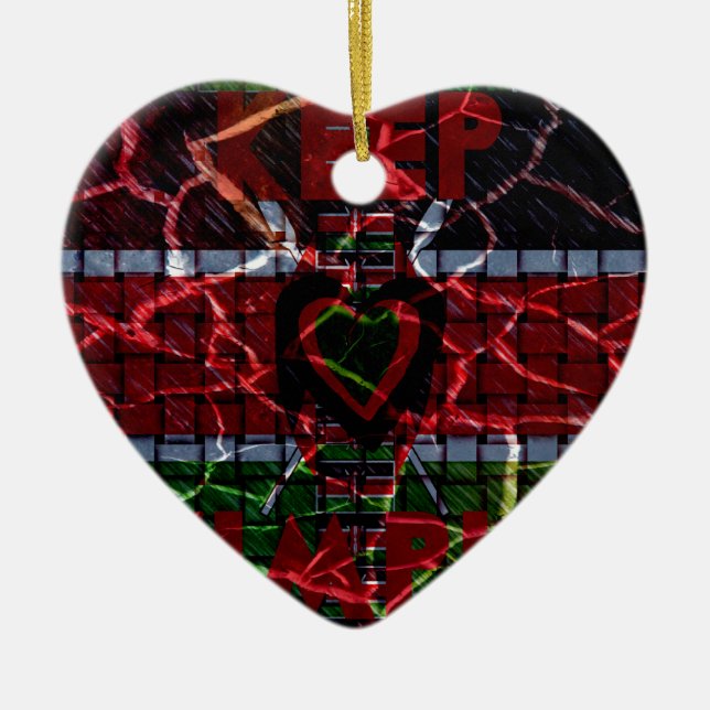 Cracked Flag: Keep It Simple - Kenyan Resilience  Ceramic Ornament (Front)