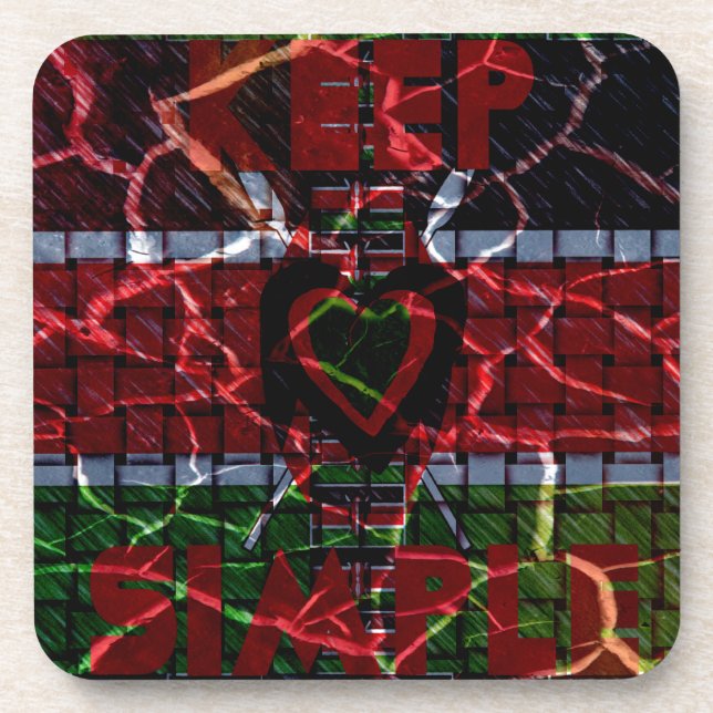 Cracked Flag: Keep It Simple - Kenyan Resilience  Coaster (Front)
