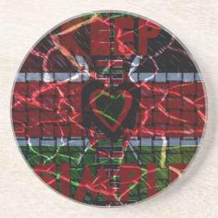 Cracked Flag: Keep It Simple - Kenyan Resilience Coaster