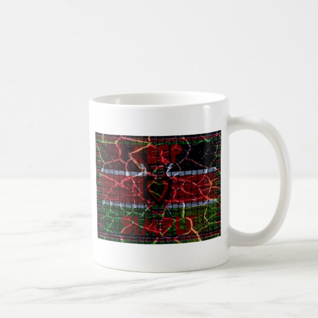 Cracked Flag: Keep It Simple - Kenyan Resilience  Coffee Mug (Right)