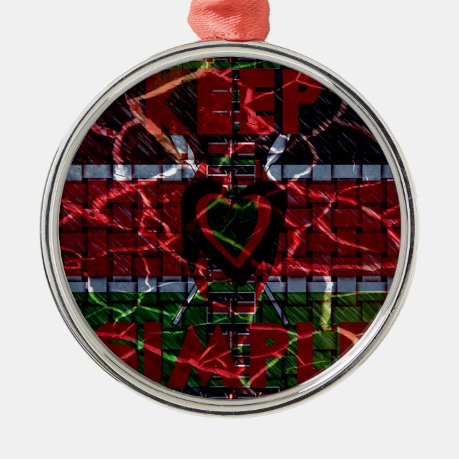 Cracked Flag: Keep It Simple - Kenyan Resilience  Metal Ornament (Front)