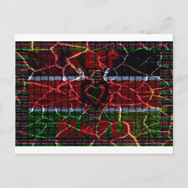Cracked Flag: Keep It Simple - Kenyan Resilience  Postcard (Front)