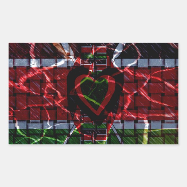 Cracked Flag: Keep It Simple - Kenyan Resilience  Rectangular Sticker (Front)