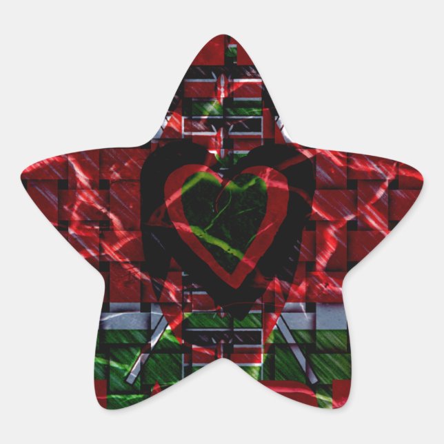 Cracked Flag: Keep It Simple - Kenyan Resilience  Star Sticker (Front)