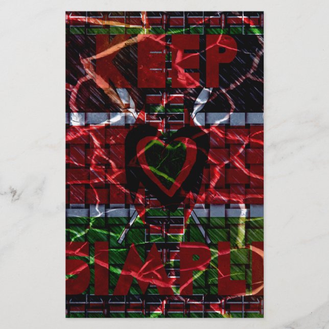 Cracked Flag: Keep It Simple - Kenyan Resilience  Stationery (Front)