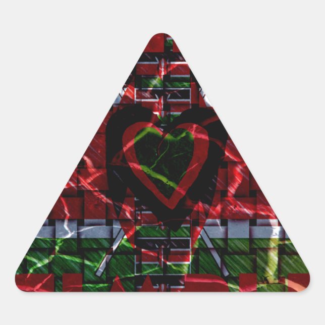 Cracked Flag: Keep It Simple - Kenyan Resilience  Triangle Sticker (Front)