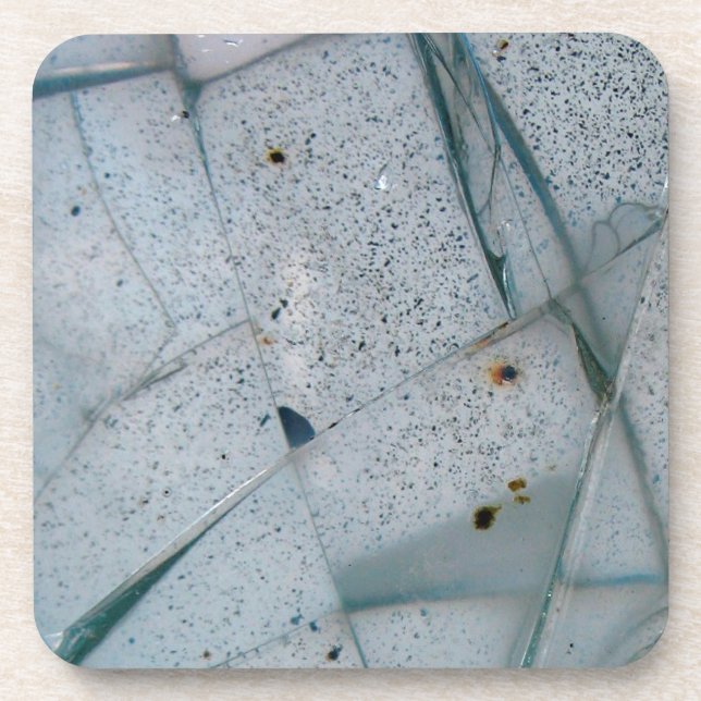 Cracked Glass Beverage Coaster (Front)