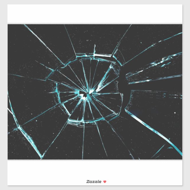 cracked glass effect sticker (Sheet)