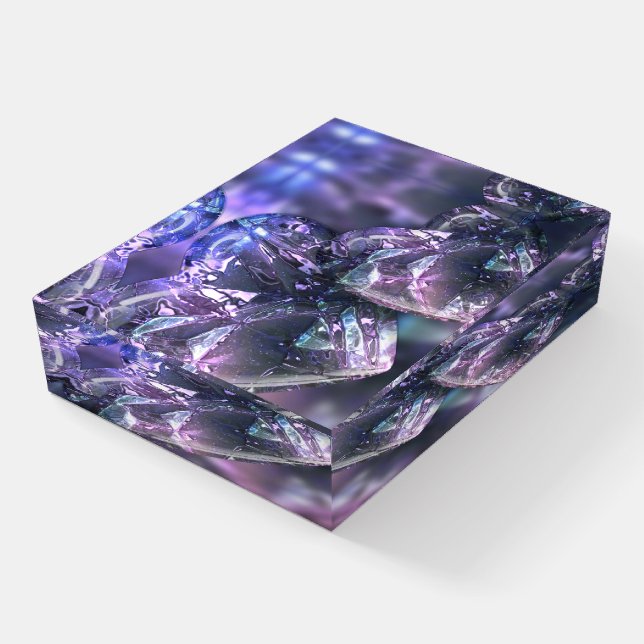 Cracked Glass Hearts Paperweight (Angled)