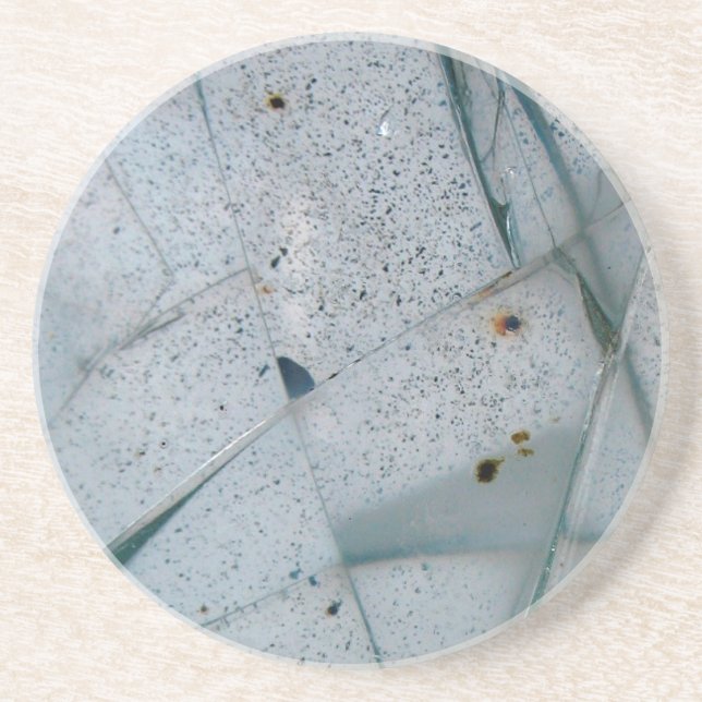 Cracked Glass Sandstone Coaster (Front)