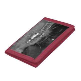 cracked glass tri-fold wallet