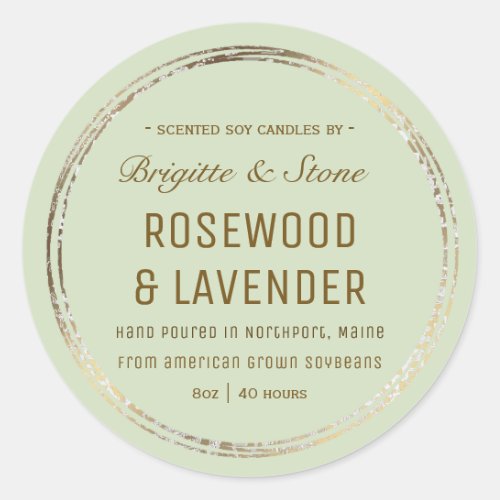 Cracked Gold Edged Farmhouse Candle Label