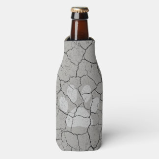 Cracked Gray Grey Animal Paw Print Bottle Cooler
