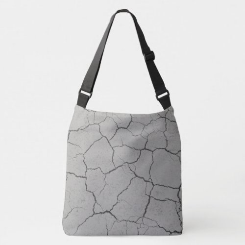 Cracked  Gray Grey  Vintage Crossbody Bag Purse