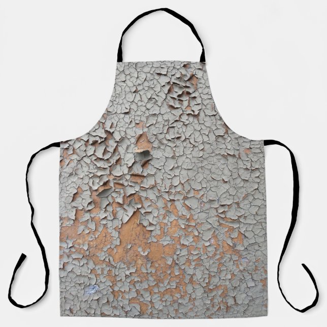 Cracked gray wall paint apron (Front)