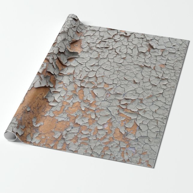 Cracked gray wall paint wrapping paper (Unrolled)