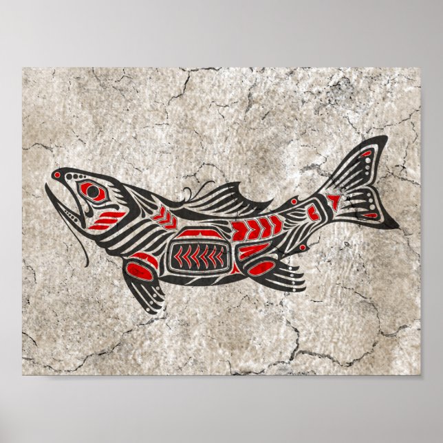 Cracked Haida Spirit Fish Poster (Front)
