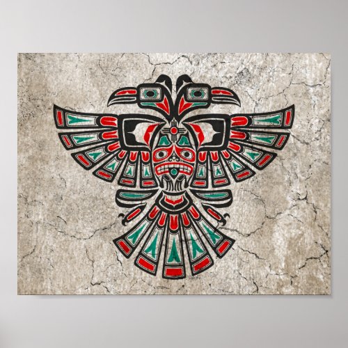 Cracked Haida Two Headed Spirit Bird Poster
