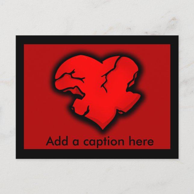 Cracked Heart Anti Valentine to Customize Holiday Postcard (Front)