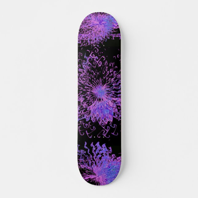 Cracked Ice Abstract Digital Fractal Skateboard Deck (Front)