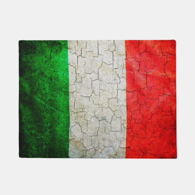 Cracked Italy flag Doormat (Front)