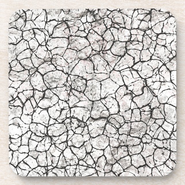 Cracked Marble Digital Pattern Beverage Coaster (Front)