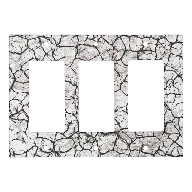 Cracked Marble Digital Pattern Light Switch Cover (Front)