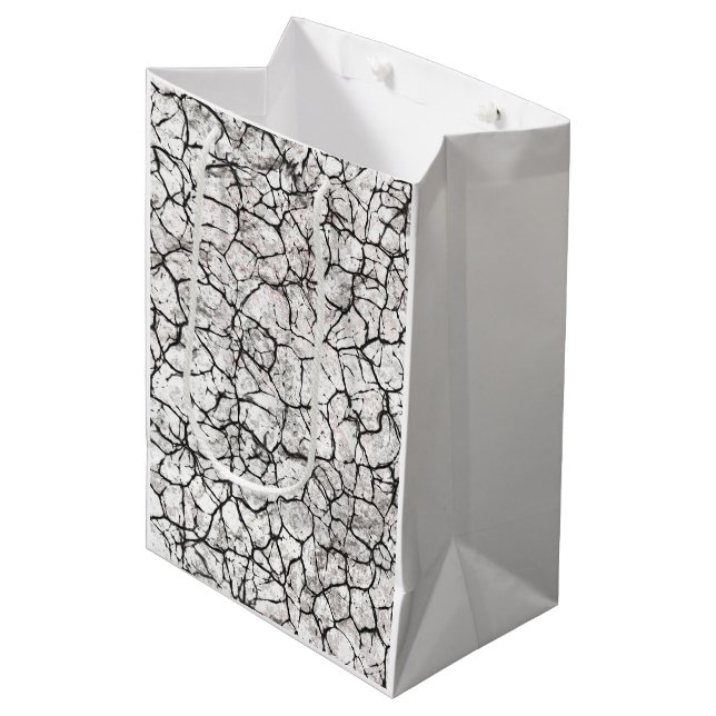 Cracked Marble Digital Pattern Medium Gift Bag (Front Angled)