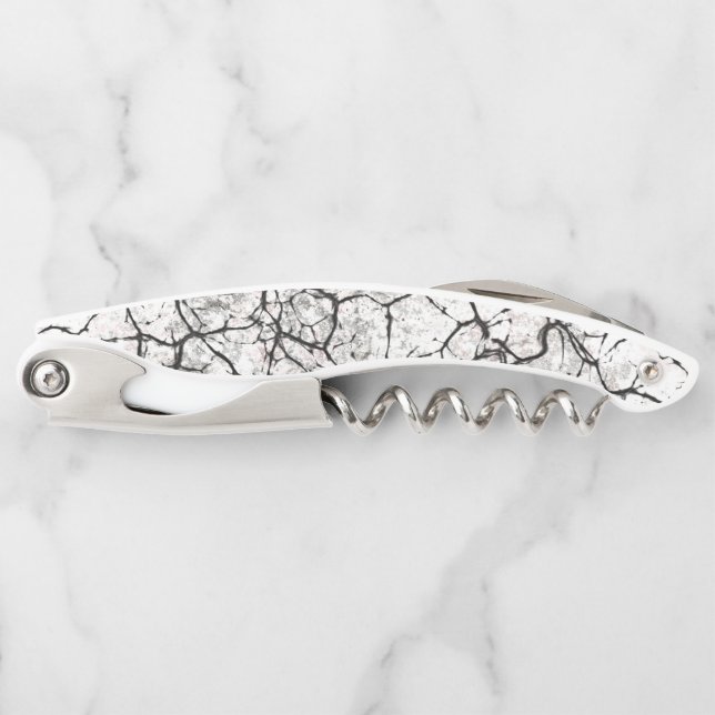 Cracked Marble Digital Pattern Waiter's Corkscrew (Front)