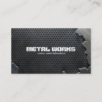 Cracked Metal And Mesh Business Card by eatlovepray at Zazzle
