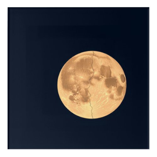 Cracked Moon Acrylic Print