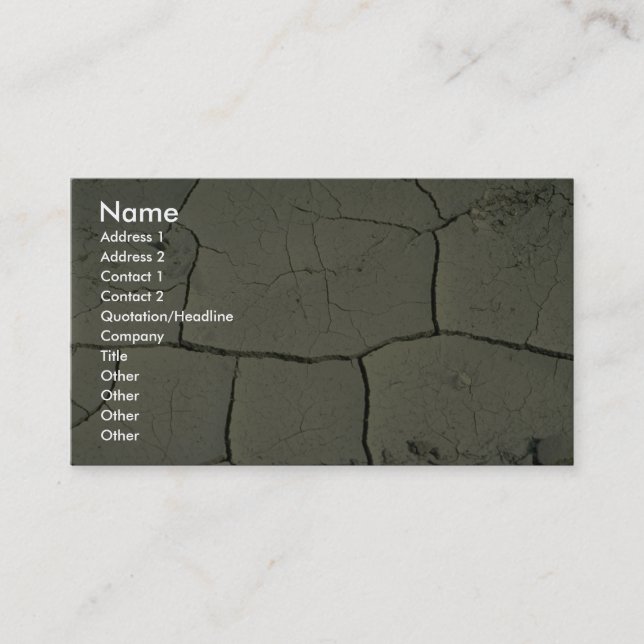 Cracked mud business card (Front)