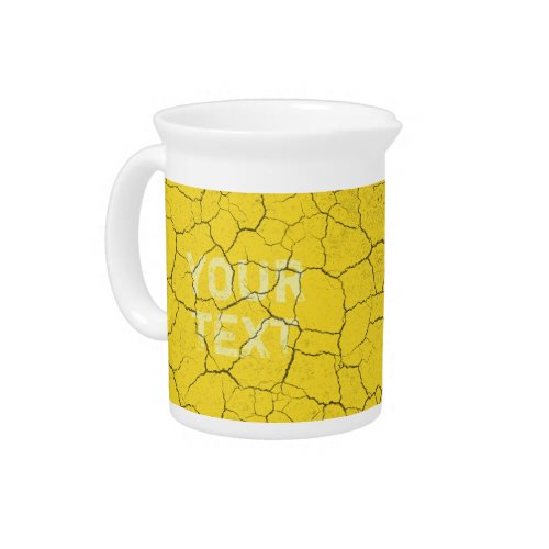 Cracked Mustard Yellow  Pattern  Beverage Pitcher