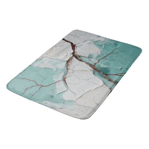 Cracked paint tree roots bath mat