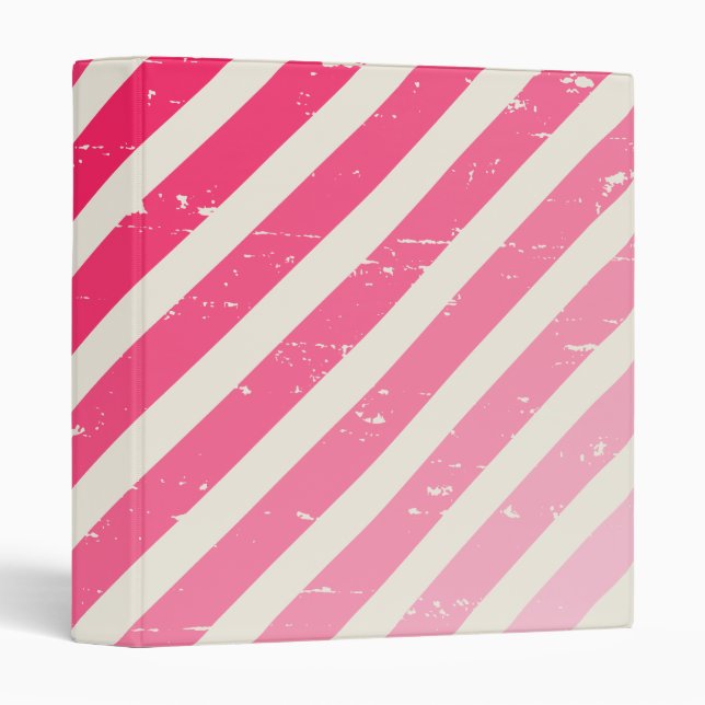 Cracked Pink Ombre Stripes Binder (Front/Spine)