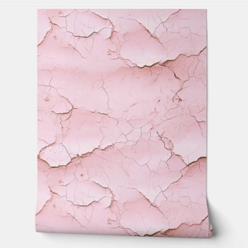 Cracked Pink Painted Textured Wall 