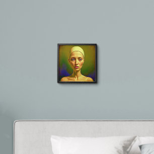 Cracked Porcelain Soul  - Colourful Portrait      Peel And Stick Photo Tile