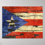 Cracked Puerto Rican Flag Peeling Paint Effect Poster at Zazzle
